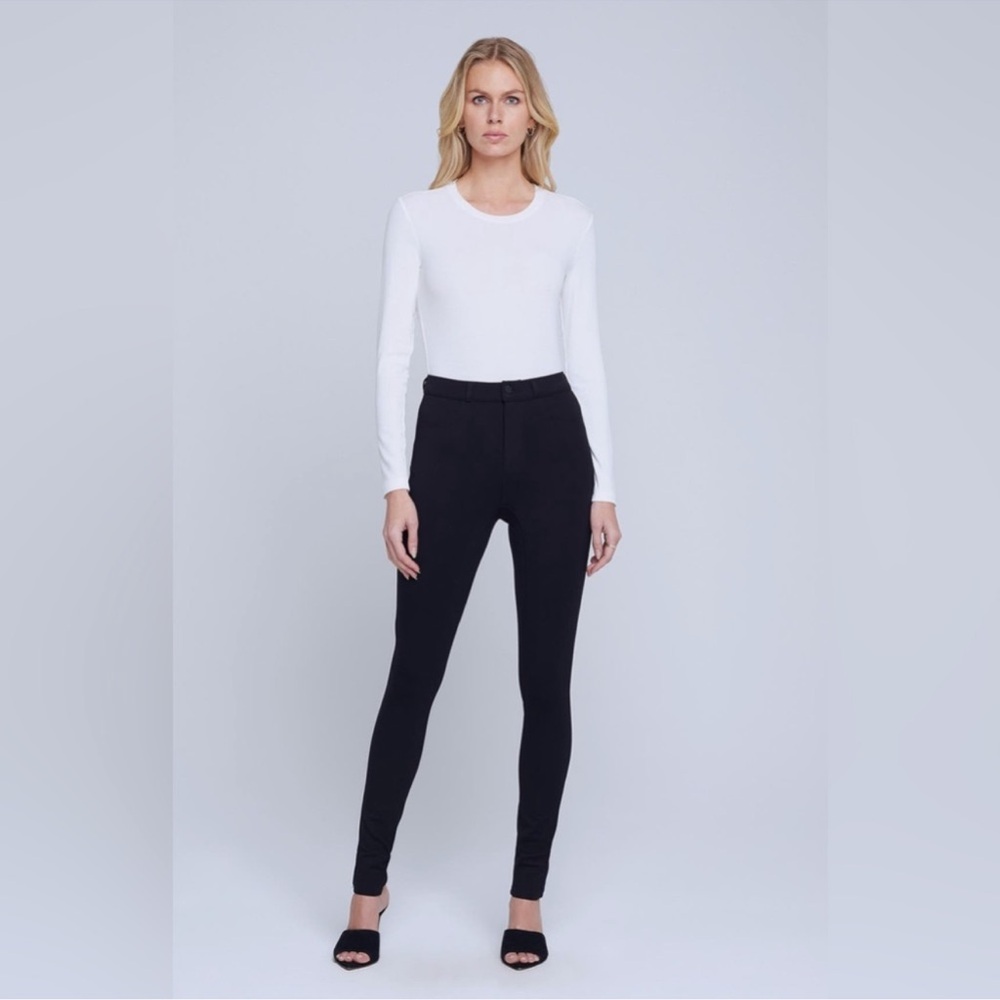 L’AGENCE, Asher, High Rise, Seamed Skinny, Black, Size 29 MISSING‎ BUTTON